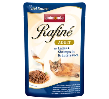 Animonda Rafiné Adult 100g lazac, garnéla, gyógynövényes szószban